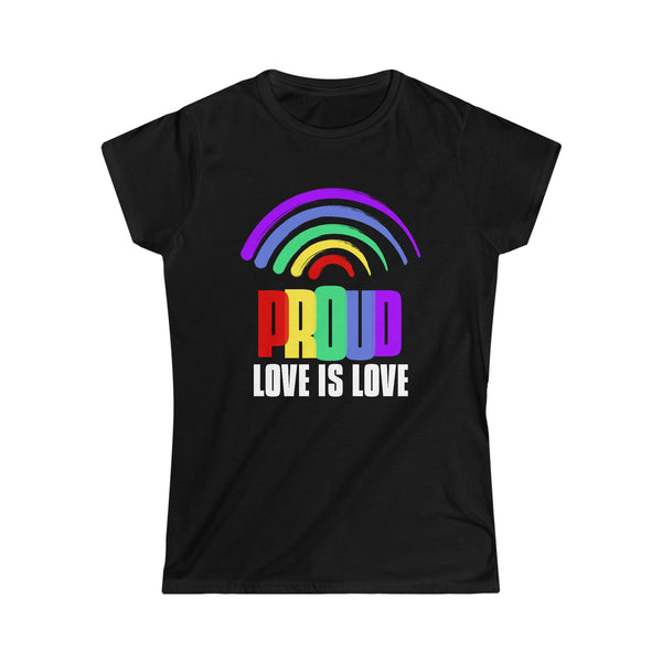 Proud LGBT Shirt Love is Love TShirts Gay Pride Day Rainbow Womens T Shirts