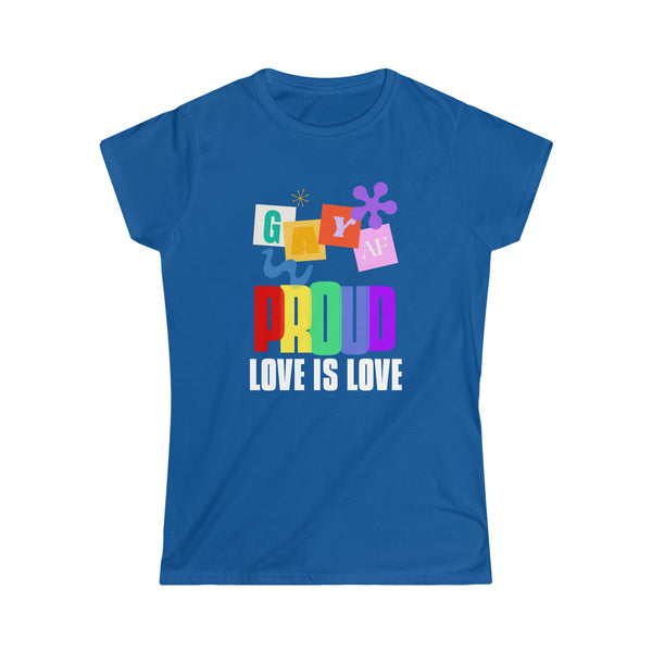 Proud LGBT Love is Love Lesbian Gay Bisexual LGBT Rainbow Shirts for Women