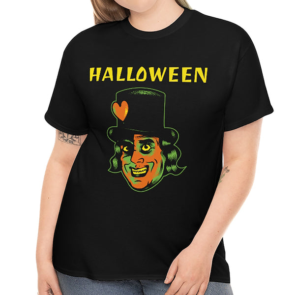 Mad Hatter Halloween Shirt Women Plus Size Funny I Heart Halloween Costumes for Plus Size Women