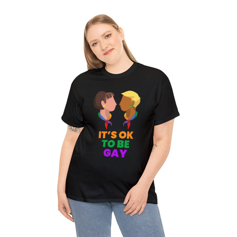 It's OK to Be Gay LGBTQ Flag Lesbian Gay Pride Month LGBT Tshirts Shirts for Women Plus Size