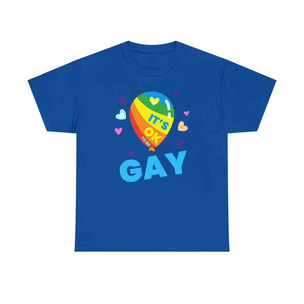 It's OK to Be Gay LGBT Rainbow Flag Shirt Lesbian Gay Pride Tshirts Shirts for Women Plus Size