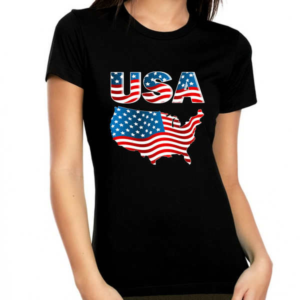 4th of July Shirts for Women USA Shirt American Flag Shirt for Women Patriotic Shirts for Women - Fire Fit Designs
