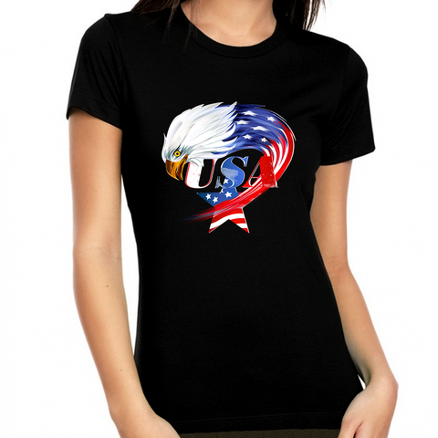 American Eagle Shirts for Women American Flag Patriotic Shirts 4th of July Shirts for Women USA Shirt - Fire Fit Designs