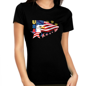 4th of July Shirts for Women USA Shirt American Eagle Shirts for Women American Flag Patriotic Shirts - Fire Fit Designs
