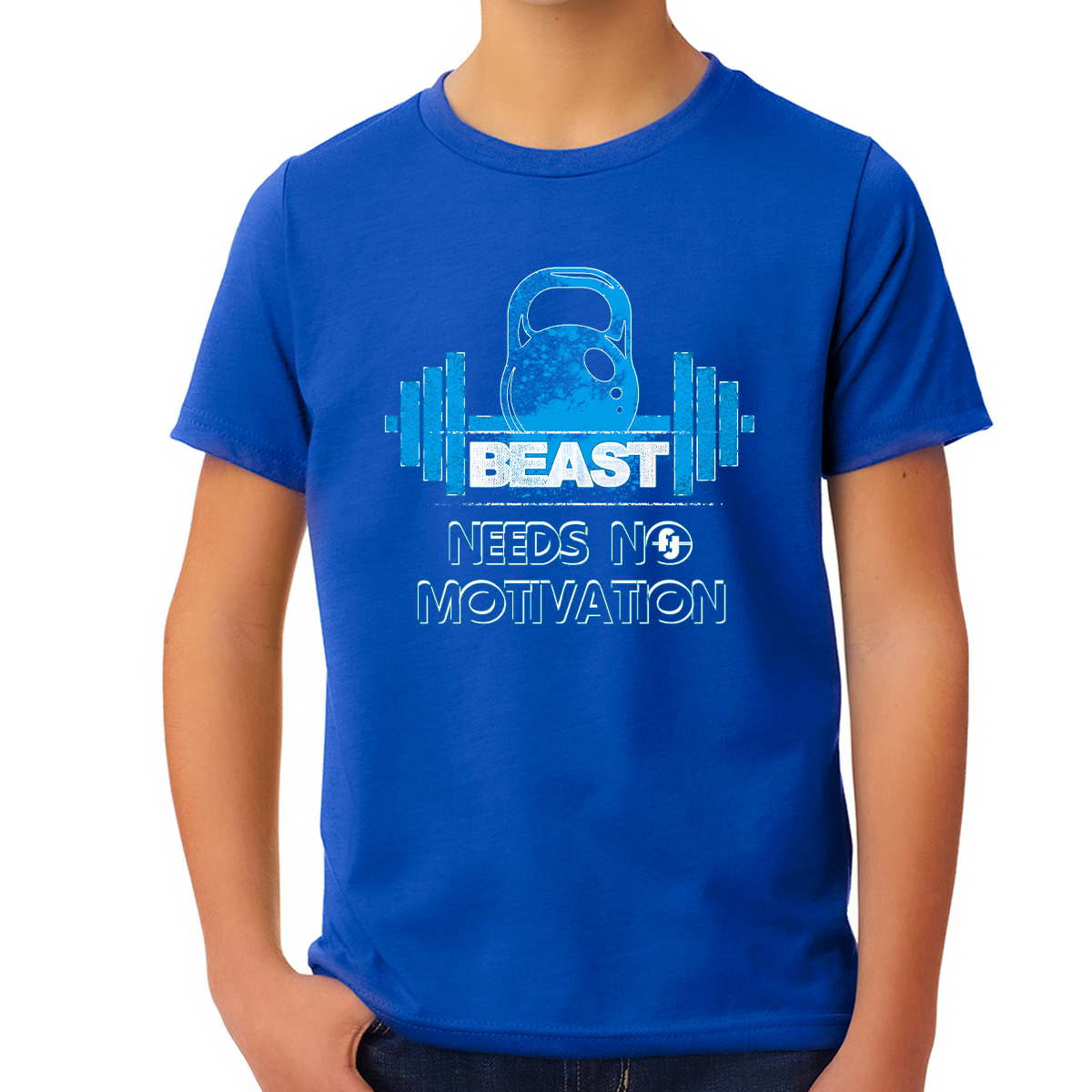 Graphic Tees for BOYS YOUTH - Beast Needs No Motivation Graphic Shirts for KIDS - Cool BOYS Shirts