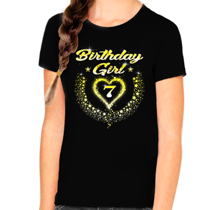 7th Birthday Girl Shirt - 7th Birthday Shirt for Girls 7 Birthday Shirt 7th Birthday Outfit for Girls - Fire Fit Designs