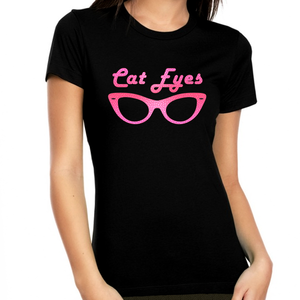 Cat Eye Sunnies Womens Graphic Tees Vintage Cat Eye Sunglasses Cat Sunglasses Shirts - Fire Fit Designs
