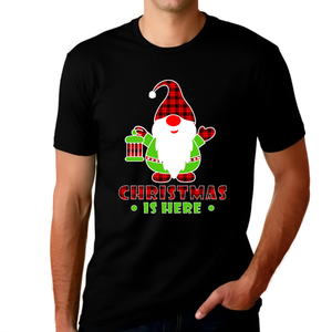 Funny Christmas Shirts for Men Matching Christmas Clothes for Men Plaid Christmas Gnome Shirt
