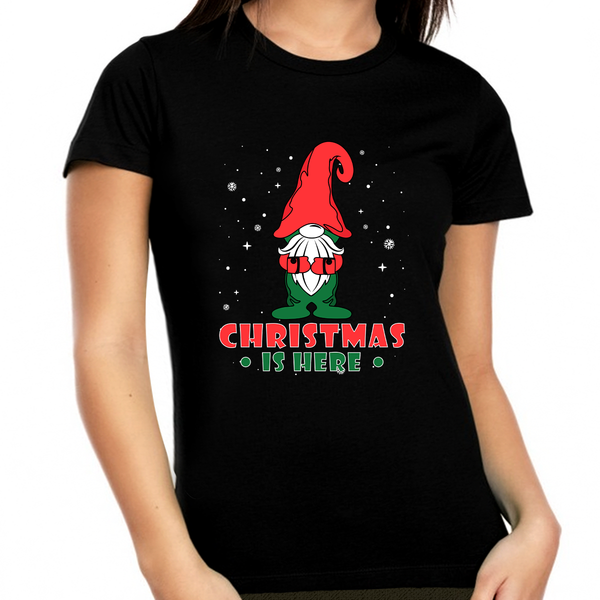 Cute Plus Size Christmas Shirts for Women Plus Size Christmas Tshirts Funny Xmas Gnome Christmas Shirt