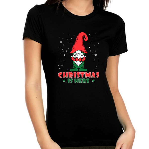 Cute Christmas Shirts for Women Family Christmas Tshirts Funny Xmas Gnome Christmas Shirt