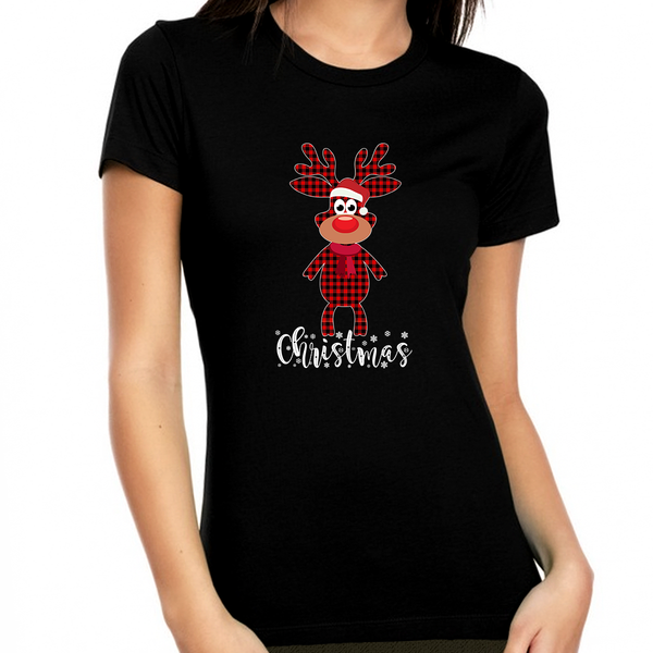 Cute Christmas Shirts for Women Christmas Shirts for Family Cute Reindeer Christmas Pajamas Shirt