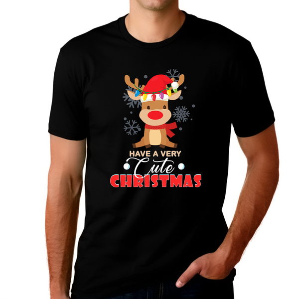 Funny Christmas Shirts for Men Family Christmas Outfits Funny Reindeer Christmas Pajamas Shirt