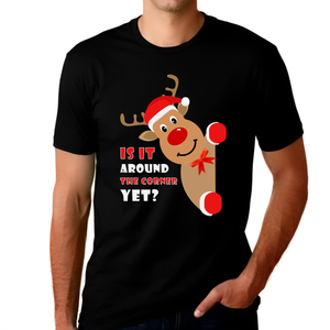 Funny Christmas Shirts for Men Mens Christmas Tshirt Funny Reindeer Christmas Pajamas Shirt