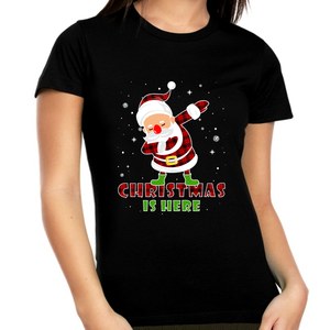 Cute Plus Size Christmas Pajamas for Women Fun Family Christmas Shirts Christmas is Here Plaid Shirt