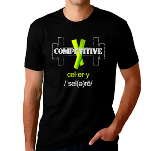 Funny Novelty Competitive Celery Work Out Tops for MEN & TEENS - Retro Vintage Graphic Tees