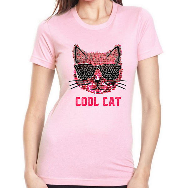 Cool Cat Shirt - Cool Cat Mom Shirt - Pink Cat Shirts for Women Cat Mom Gifts for Women Cat Lover Shirts - Fire Fit Designs