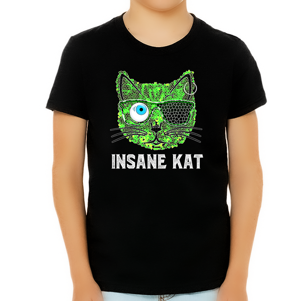 Crazy Cat Shirt - Cute Cat Shirts for Boys - Cat Gifts for Boys - Kids Cat Lover Shirts - Fire Fit Designs