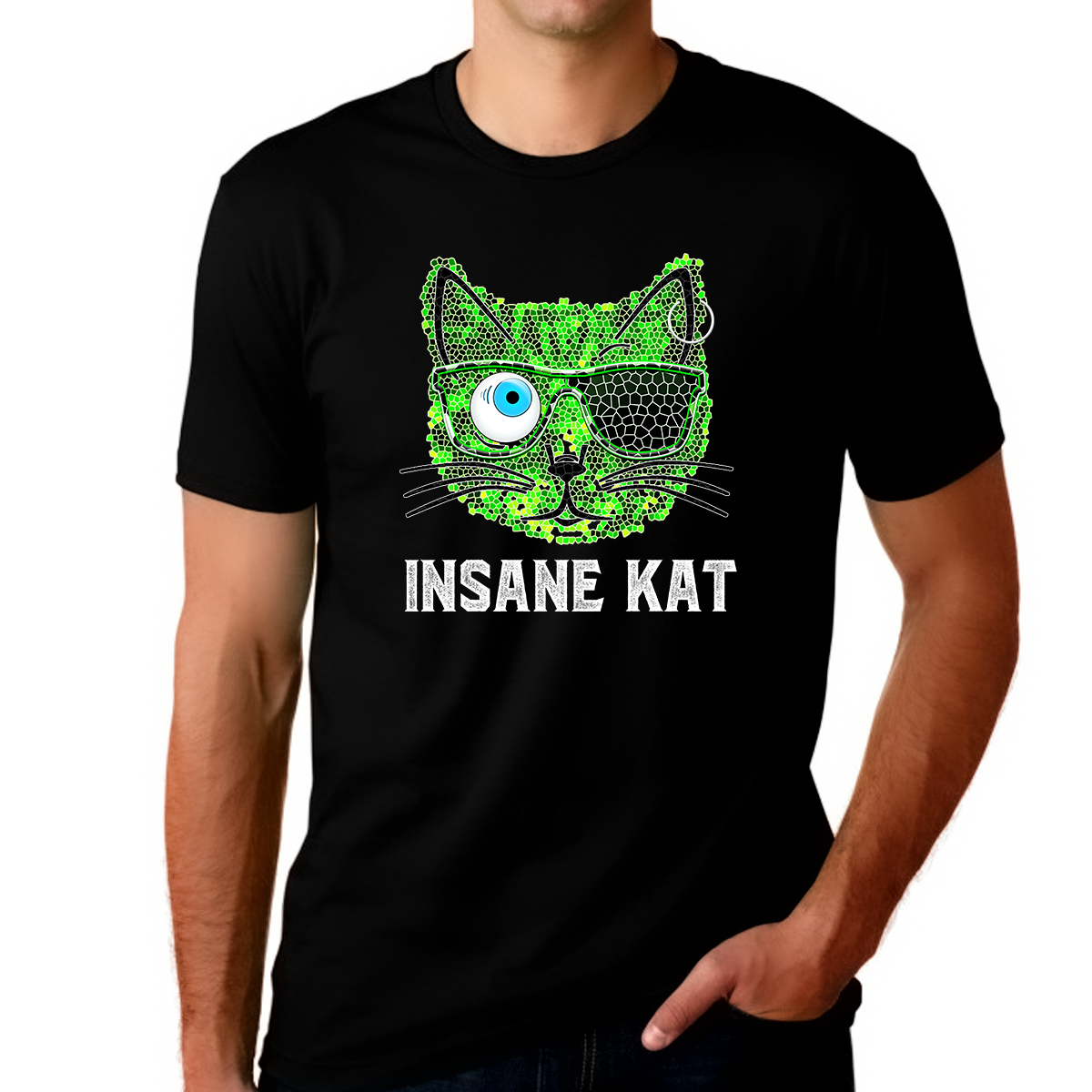 Crazy Cat Shirt - Insane Cat Dad Shirt - Cat Shirts for Men Cat Dad Gifts for Men Cat Lover Shirts - Fire Fit Designs