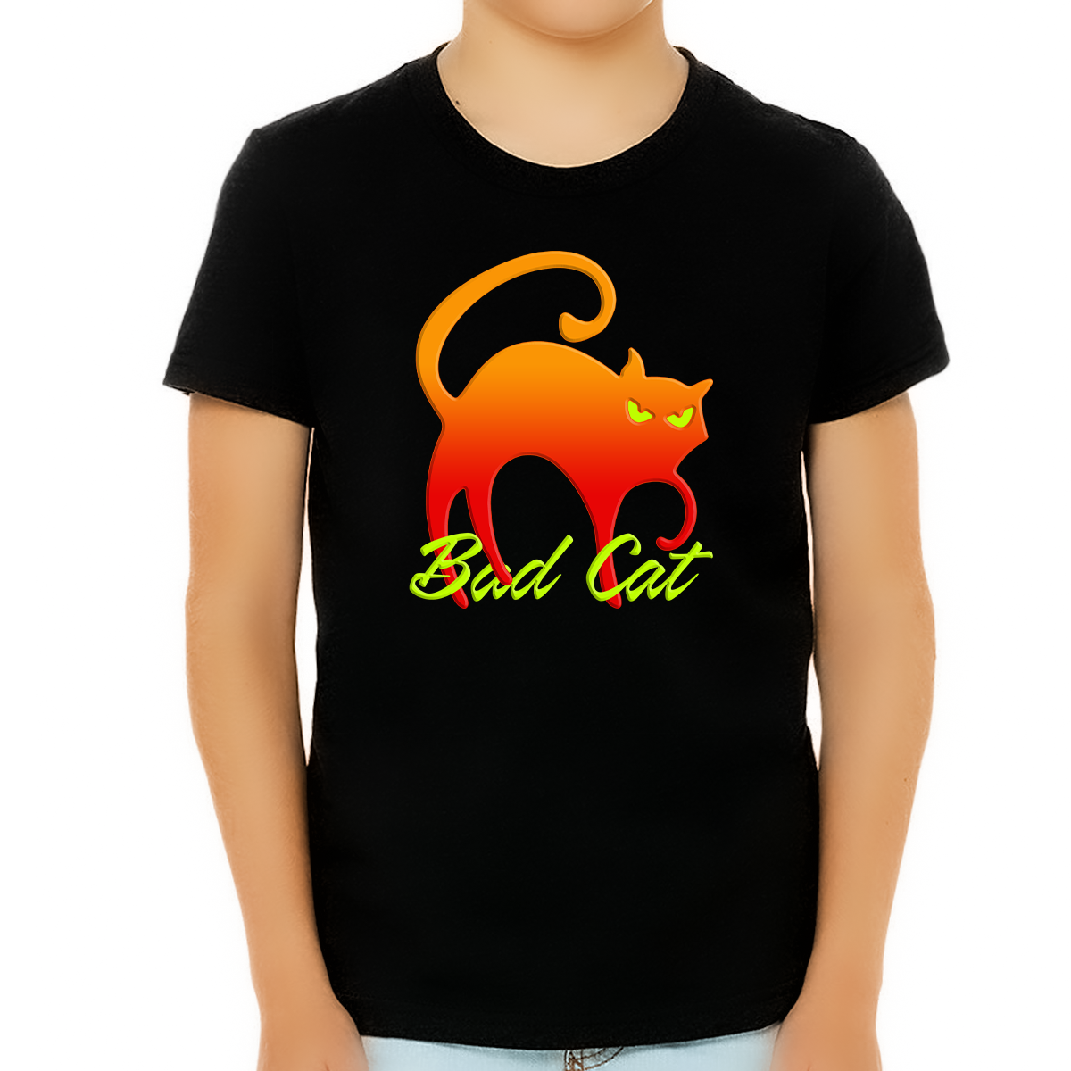 Bad Cat Shirt - Cat Shirts for Boys - Cat Gifts for Boys - Kids Cat Lover Shirts - Fire Fit Designs
