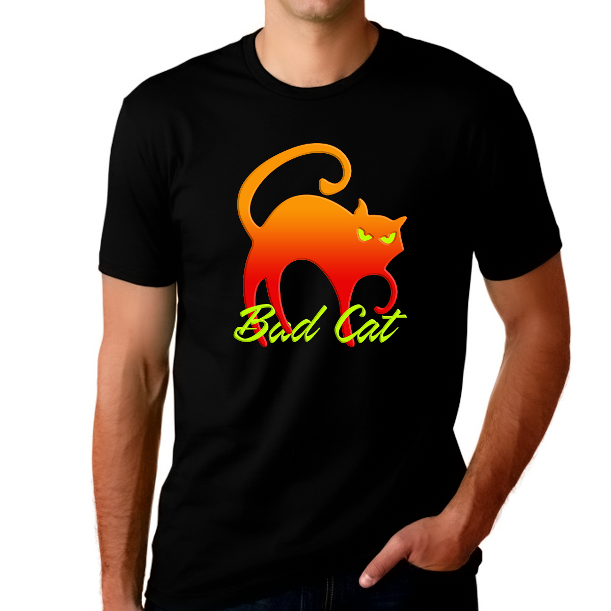 Bad Cat Shirt - Cat Dad Shirt - Cat Shirts for Men Cat Dad Gifts for Men Cat Lover Shirts - Fire Fit Designs