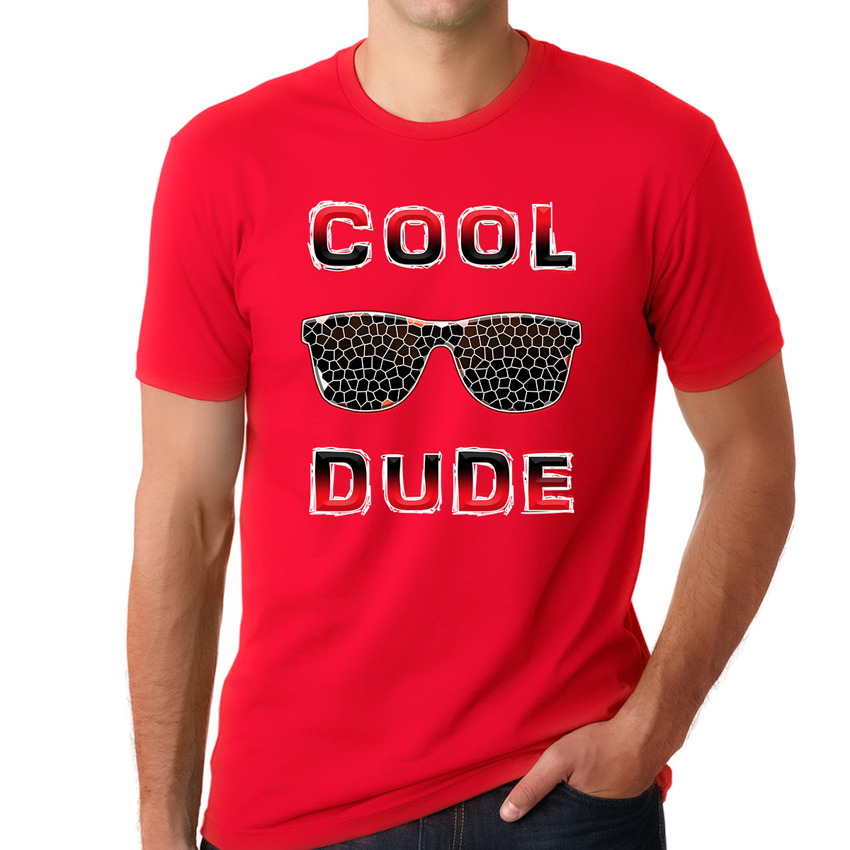 Red Cool Dude Shirts for MEN - Perfect Dude Shirt for MEN - Perfect Dude Merchandise - Fire Fit Designs