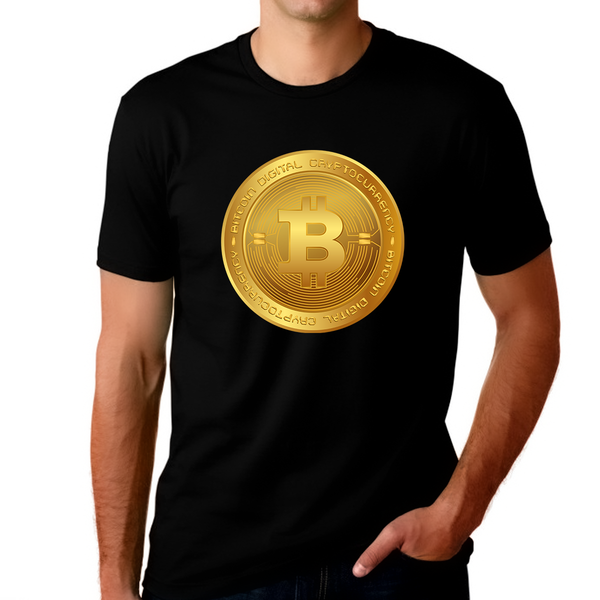 Bitcoin Shirt for Men Bitcoin Logo Mens Crypto Shirt Cryptocurrency Bitcoin Gift BTC Bitcoin Clothing