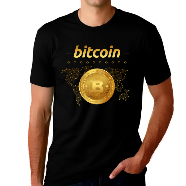 Bitcoin Shirt for Men Bitcoin Logo Mens Crypto Shirt Cryptocurrency Bitcoin Gift BTC Bitcoin Apparel