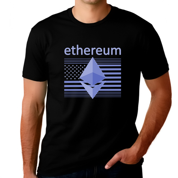 Big and Tall Crypto Shirts for Men Ethereum Shirt USA Crypto Shirt ETH Crypto Shirts for Men Crypto Shirt