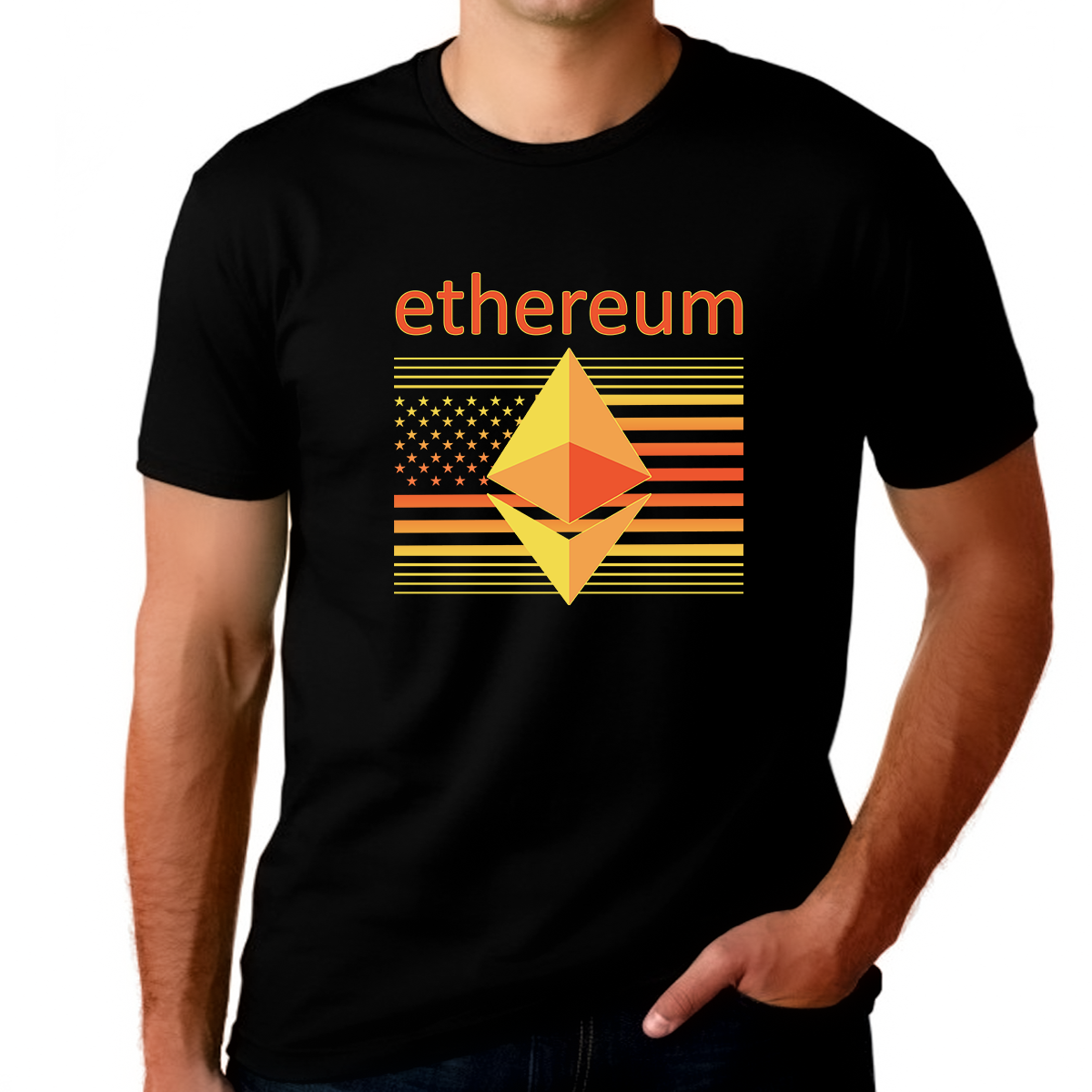 USA Ethereum Shirts for Men Plus Size Ethereum Shirt ETH Blockchain Crypto Shirts Crypto Ethereum Shirt