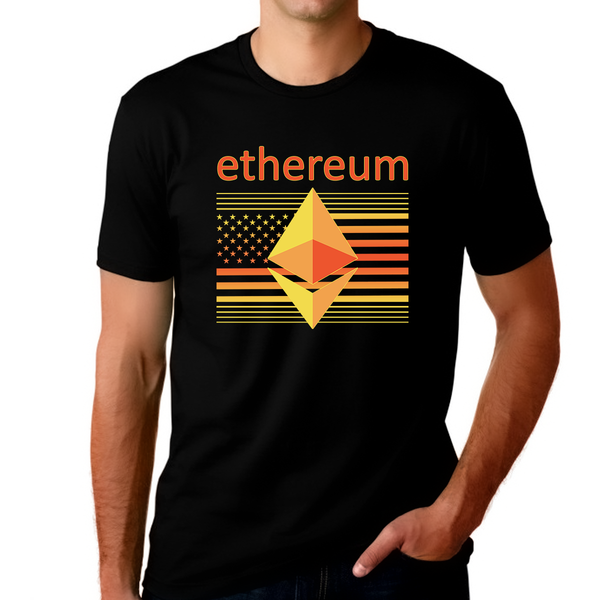 USA Ethereum Shirts for Men Crypto Gifts Ethereum Shirt ETH Blockchain Crypto Shirts Crypto Ethereum Shirt