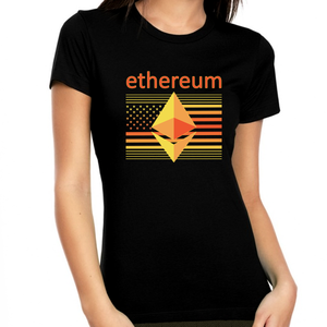 USA Ethereum Shirts for Women Crypto Gifts Ethereum Shirt ETH Blockchain Crypto Shirts Crypto Ethereum Shirt