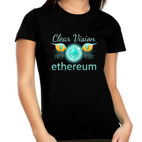 Plus Size Crypto Shirts for Women Ethereum Shirt Crypto Shirt Ethereum Clear Vision Ethereum Shirt