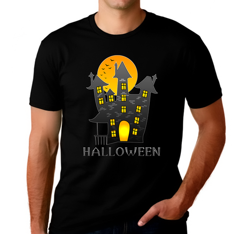 Big and Tall Halloween Shirts for Men Plus Size XL 2XL 3XL 4XL 5XL Halloween Haunted Mansion Shirt