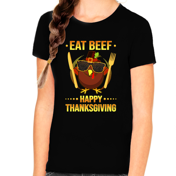 Funny Thanksgiving Shirts for Girls Beef Shirt Thanksgiving Shirt Funny Turkey Shirt for Kids Fall Shirts