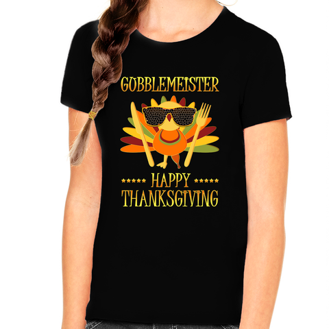 Cute Thanksgiving Shirts for Girls Gobble Turkey Shirt for Girls Thanksgiving Shirts for Kids Fall Shirts
