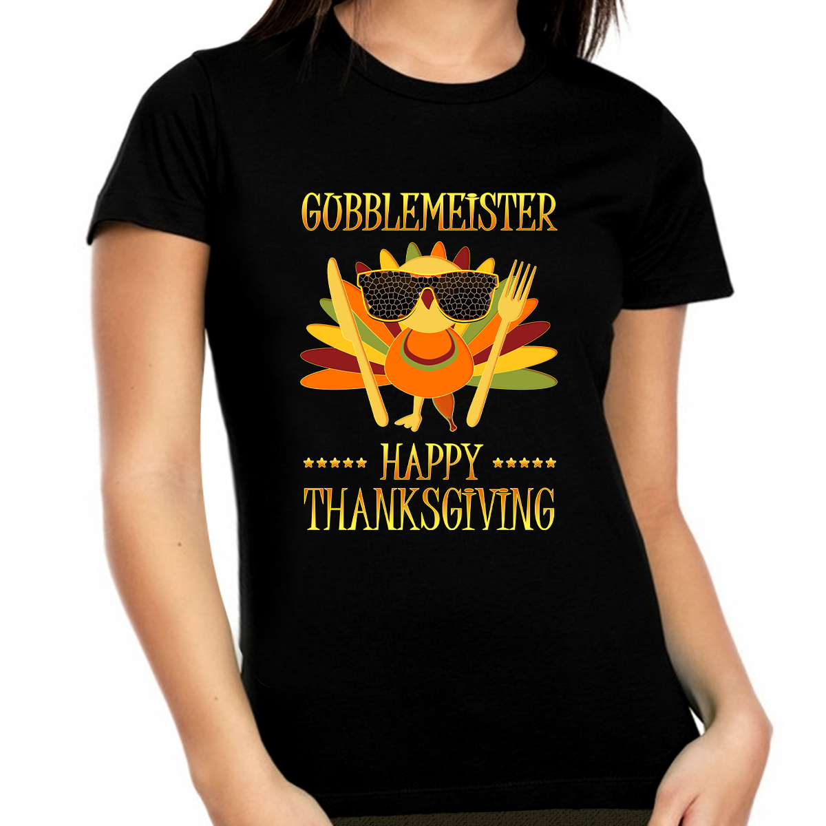 Cute Thanksgiving Shirts for Plus Size Women Gobble Turkey Shirt for Women 1X 2X 3X 4X 5X Thanksgiving Shirt