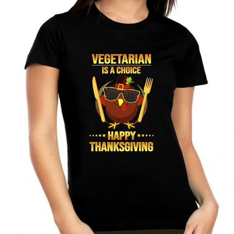 Thanksgiving Shirts for Women Plus Size 1X 2X 3X 4X 5X Vegetarian Shirt Funny Thanksgiving Turkey Shirt