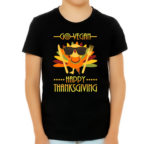 Funny Thanksgiving Shirts for Boys Vegan Shirt Thanksgiving Shirt Thanksgiving Tops for Kids Fall Shirts