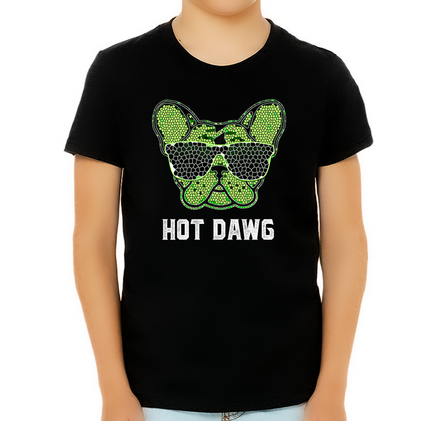 Hot Dog Shirt - Dog Shirts for Boys - Dog Gifts for Boys - Kids Dog Lover Shirts - Fire Fit Designs
