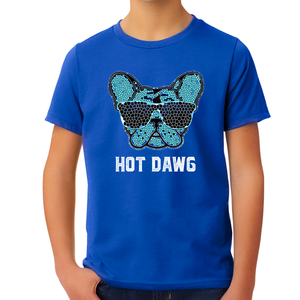 Hot Dog Shirt - Blue Dog Shirts for Boys - Dog Gifts for Boys - Kids Dog Lover Shirts - Fire Fit Designs