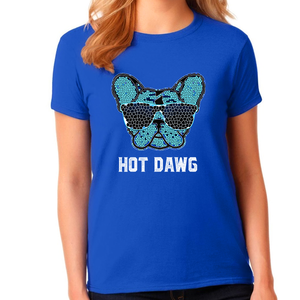 Hot Dog Shirt - Blue Dog Shirts for Girls - Dog Gifts for Girls - Kids Dog Lover Shirts - Fire Fit Designs