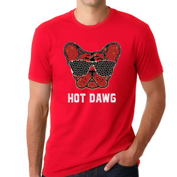 Hot Dog Shirt - Dog Dad Shirt - Red Dog Shirts for Men Dog Dad Gifts for Men Dog Lover Shirts - Fire Fit Designs