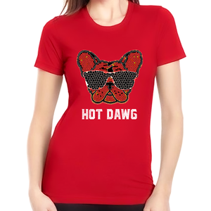 Hot Dog Shirt - Dog Mom Shirt - Red Dog Shirts for Women Dog Mom Gifts for Women Dog Lover Shirts - Fire Fit Designs