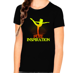 Girls Gymnastics Shirt - Gymnastics Gifts for Girls Gymnastics Clothes - Rhythmic Gymnastics Clothes - Fire Fit Designs