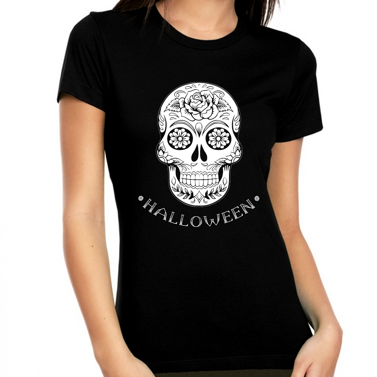 Skeleton Shirt Cute Halloween Shirts for Women Halloween Clothes for Women Tops Womens Skull Shirt