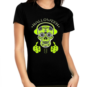 Funny Skeleton Shirt Halloween Shirts for Women Halloween Clothes for Women Tops Womens Skull Shirt