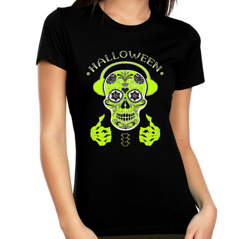 Funny Skeleton Shirt Halloween Shirts for Women Halloween Clothes for Women Tops Womens Skull Shirt