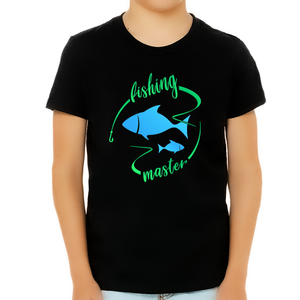 Fishing Shirts for Boys - Fishing Shirt - Kids Fishing Shirts - Fishing Master T-Shirt - Fishing Gift Shirt Black / XS