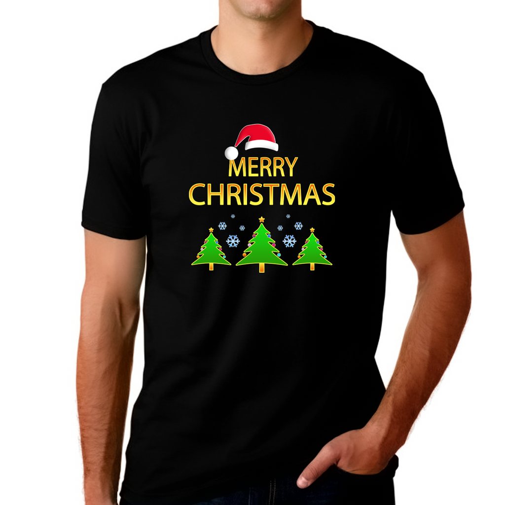 Fire Fit Designs Mens Merry Christmas Shirt Funny Christmas Shirts for Men 100 Super Soft Cotton Christmas Shirt Black XL