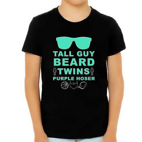 Perfect Dude Shirt for Boys - Tall Guy Beard Twins Purple Hoser Dude Shirt - Perfect Dude Merchandise - Fire Fit Designs